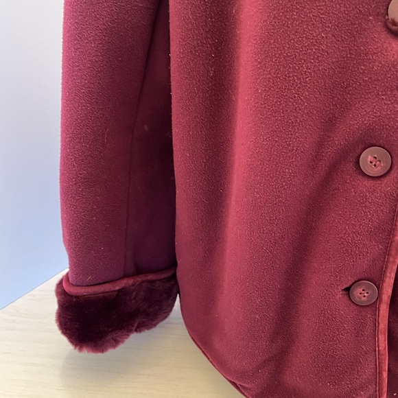 Coaco New York car coat jacket wine womens size M - Picture 6 of 7